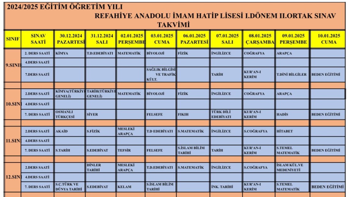 1. DÖNEM 2. ORTAK SINAV UYGULAMA TARİHLERİ BELLİ OLDU.